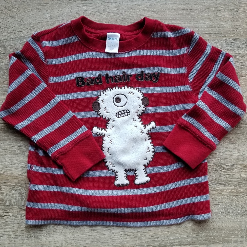2008 euc / vguc Gymboree 4T hilarious thermal "bad hair day" tee boys